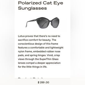 Maui Jim Polarized Cat eye Sunglasses